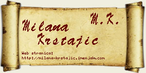 Milana Krstajić vizit kartica